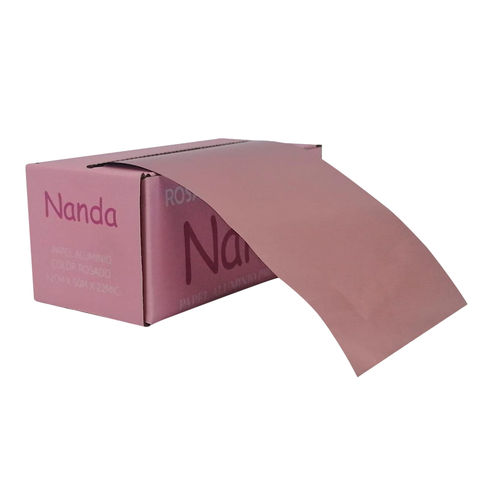 Papel aluminio liso rosado