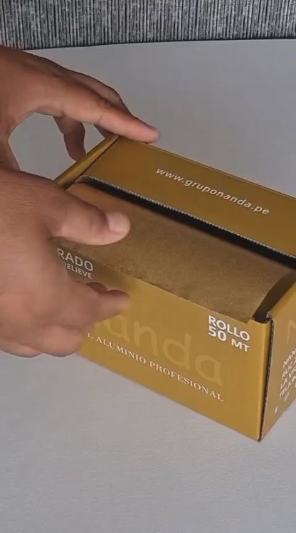 Papel aluminio alto relieve dorado